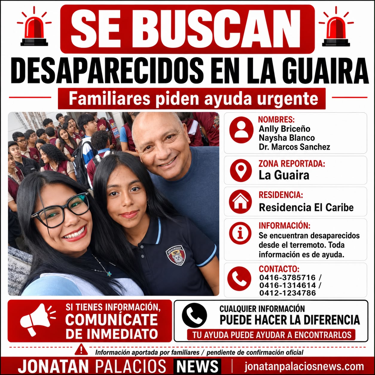 Anlly Briceño, Naysha Blanco y Dr. Marcos Sanchez