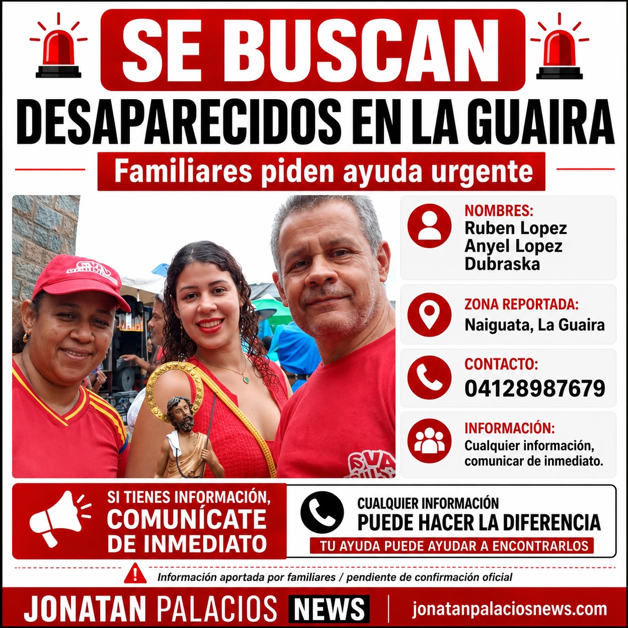 Ruben Lopez, Anyel Lopez y Dubraska