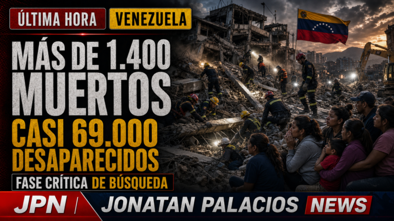 Portada editorial de Jonatan Palacios News sobre la fase crítica de búsqueda en Venezuela