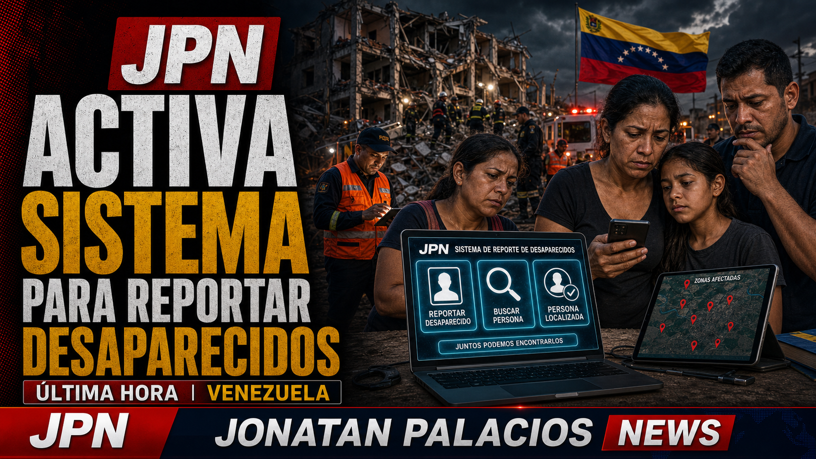 JPN activa sistema para reportar desaparecidos