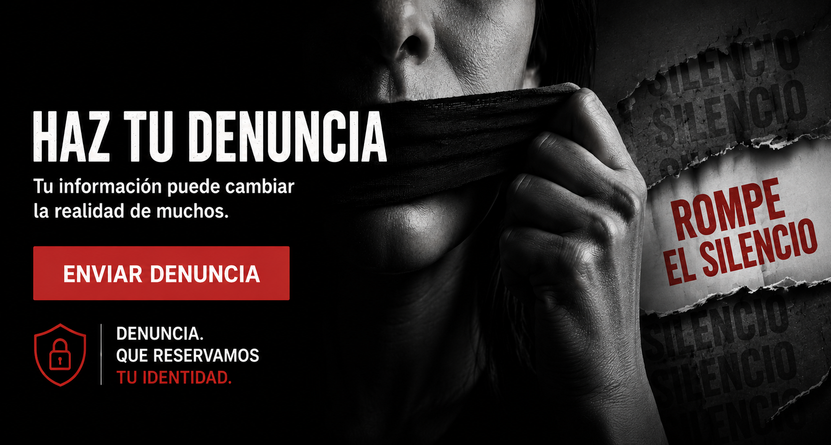Haz tu denuncia - Tu informacion puede cambiar la realidad de muchos - Enviar denuncia