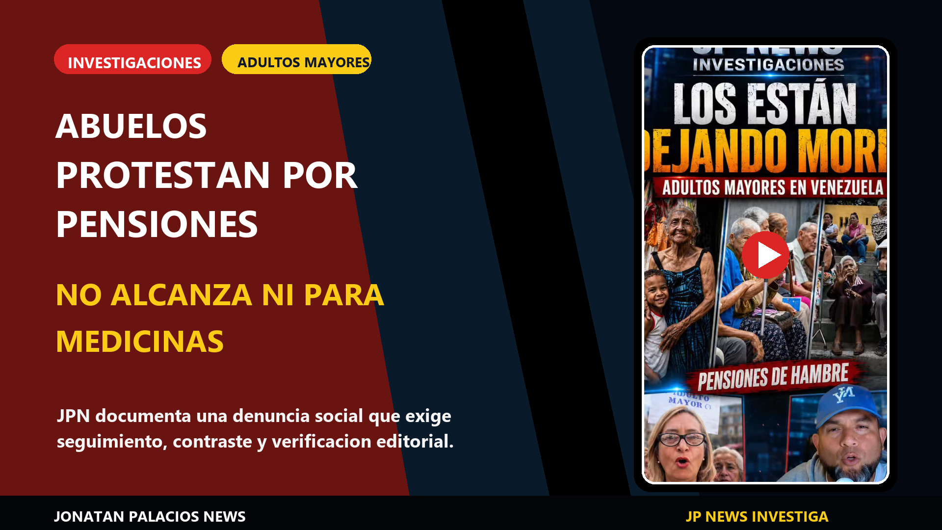Portada editorial sobre adultos mayores protestando por pensiones insuficientes