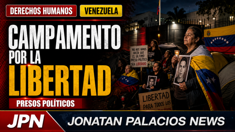 Hasta que el último preso político sea libre: familiares mantienen campamento frente a la Embajada de Estados Unidos