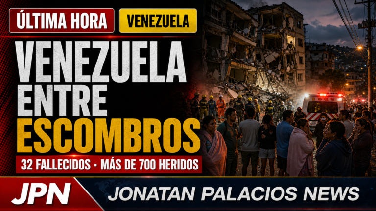 Imagen editorial principal de Jonatan Palacios News sobre Venezuela entre escombros tras el doble terremoto.