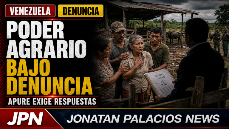 Imagen editorial de Jonatan Palacios News sobre denuncia pública relacionada con poder agrario en Apure.