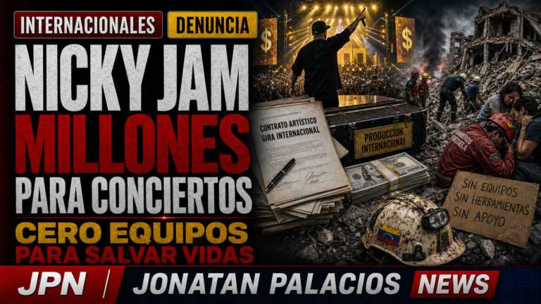 Portada editorial de Jonatan Palacios News sobre conciertos internacionales y falta de equipos de rescate en Venezuela.