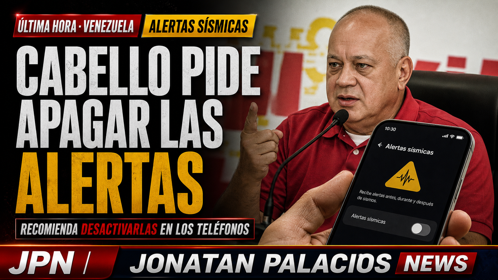 Cabello pide apagar las alertas sísmicas mientras el aparato chavista deja a los venezolanos sin protección