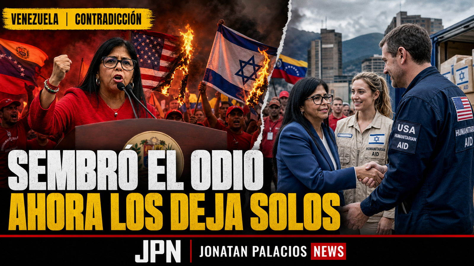 Delcy Rodríguez y la contradicción entre su discurso contra Estados Unidos e Israel y la ayuda recibida tras los terremotos