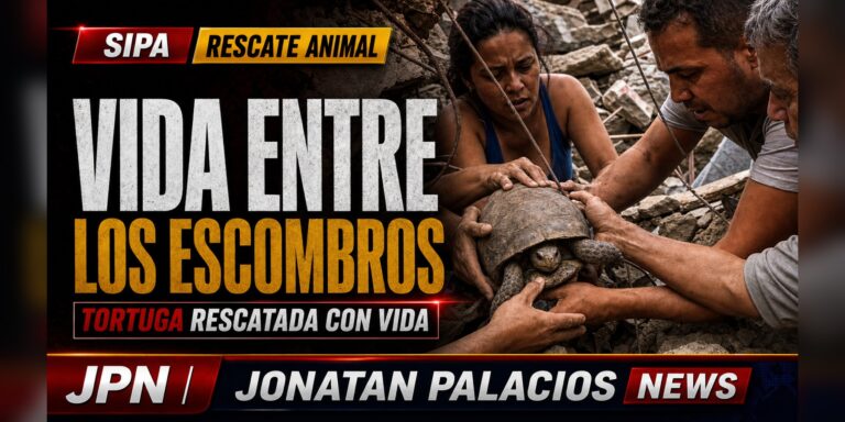 Tarjeta social: Una tortuga sale viva de los escombros en Venezuela: rescatar también exige proteger