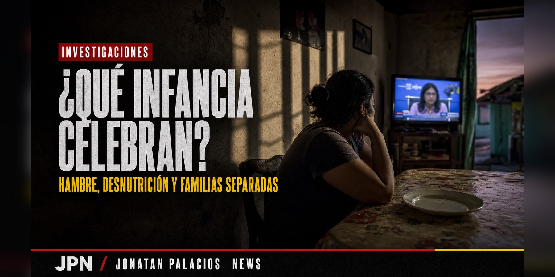 El saludo de Delcy Rodríguez a la niñez frente al expediente de hambre, servicios rotos y familias separadas