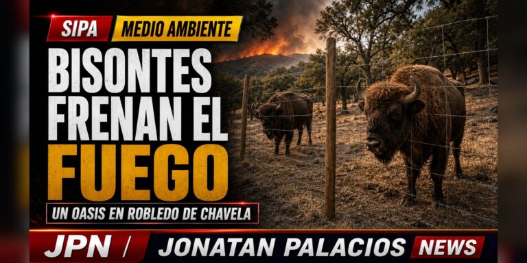 Tarjeta social: Siete bisontes frenaron el fuego en Robledo de Chavela y dieron refugio a la vida silvestre