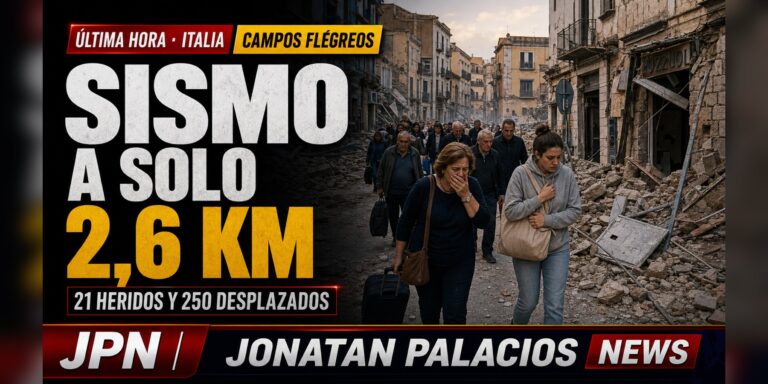 Tarjeta social: Terremoto de magnitud 4,7 deja 21 heridos y 250 desplazados en los Campos Flégreos