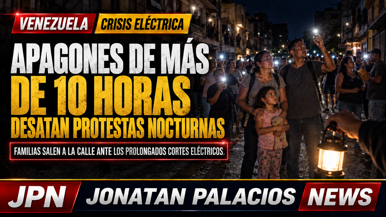 Cortes de diez horas o más empujan a familias venezolanas a protestar de noche