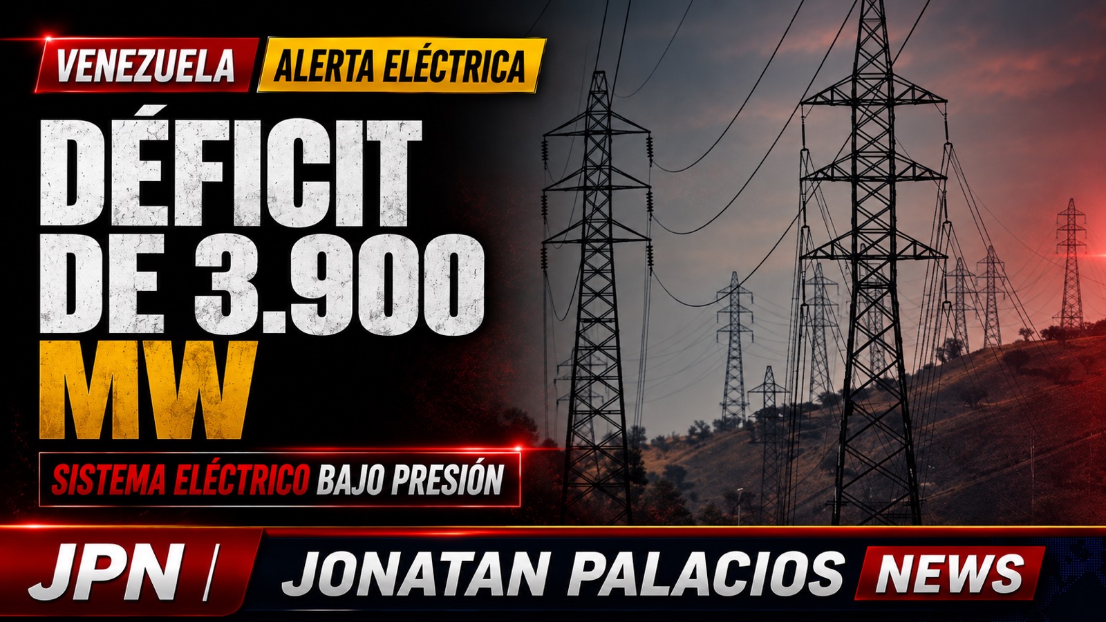 ALERTA ELÉCTRICA: ESPECIALISTA CIFRA EN 3.900 MW EL DÉFICIT DE VENEZUELA
