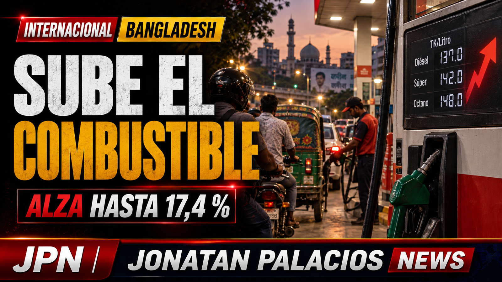 Bangladesh eleva 20 takas por litro los combustibles tras el salto petrolero global