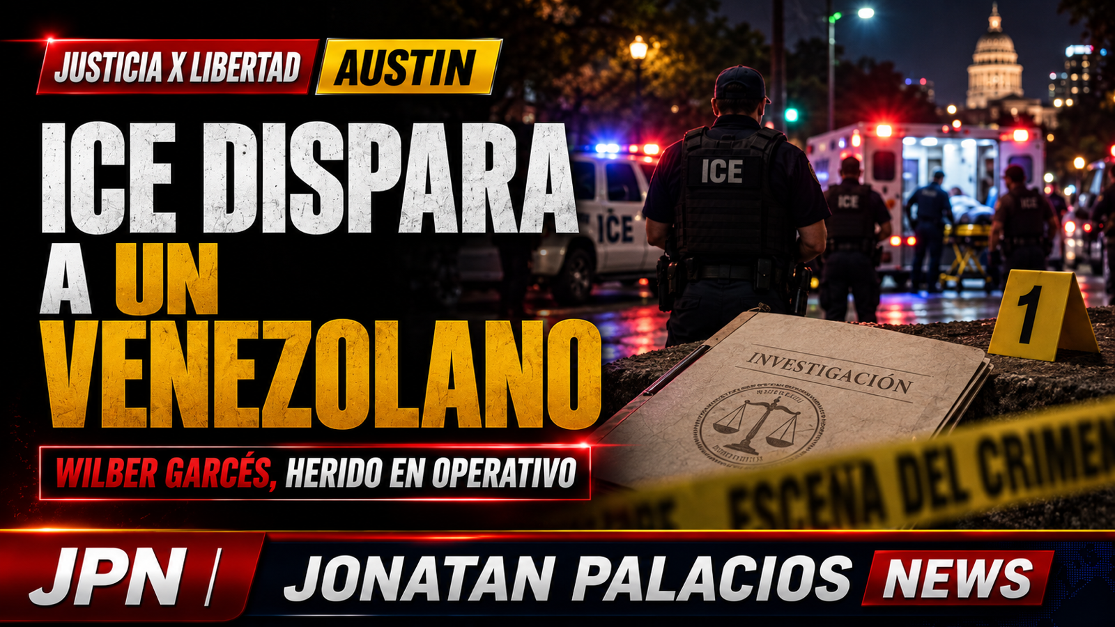 Wilber Garcés, herido por un agente de ICE en Austin, sigue bajo custodia federal