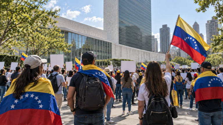 Miniatura limpia: Venezolanos llevan a la ONU el rechazo a Delcy Rodríguez: "No nos representa"