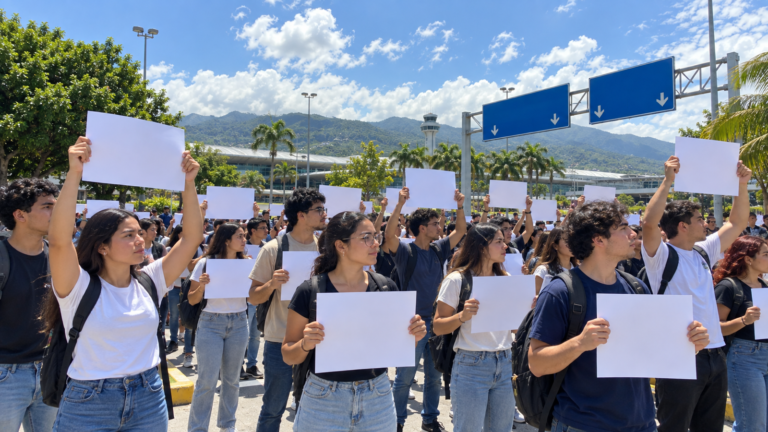 Miniatura: «María, te estamos esperando»: estudiantes de la UCV exigen su regreso desde Maiquetía