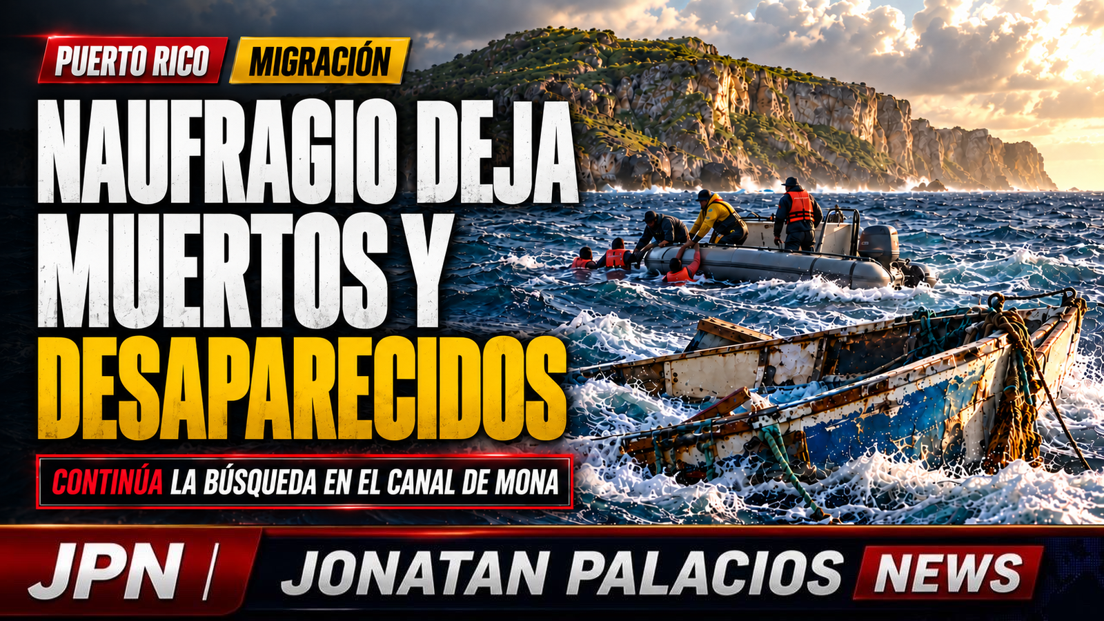 Naufragio en el canal de Mona deja dos muertos y más de 15 migrantes desaparecidos