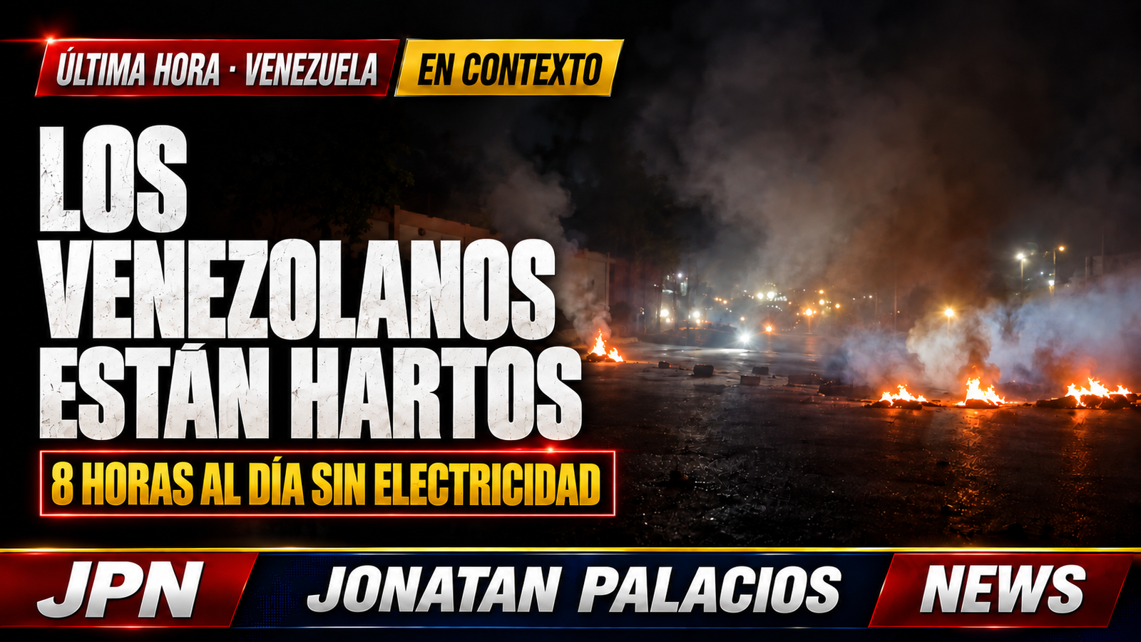Vecinos bloquean la avenida Nueva Marina por apagones de hasta ocho horas en Venezuela