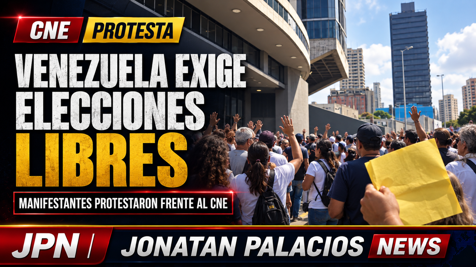 Protesta ante el CNE reclama elecciones libres y el regreso de María Corina Machado