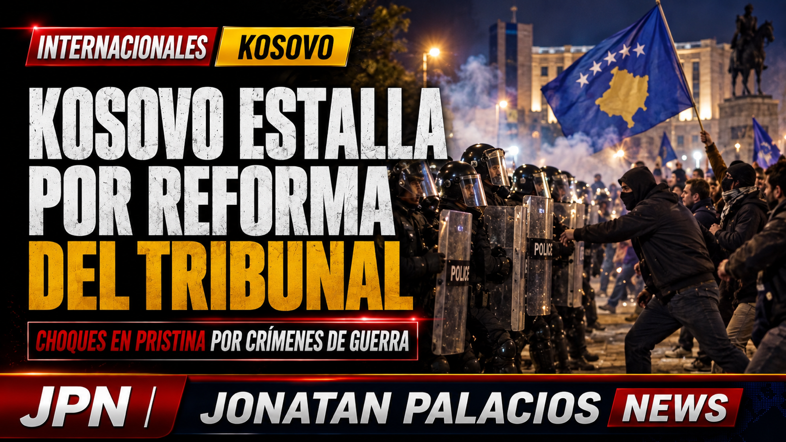 Gases lacrimógenos rodean al Parlamento de Kosovo por una reforma que limitaría el tribunal de La Haya