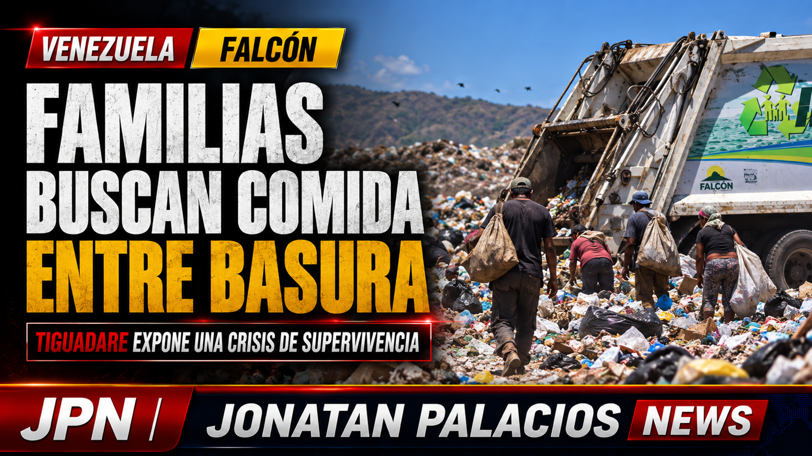 En Tiguadare, niños y madres esperan la basura para encontrar comida