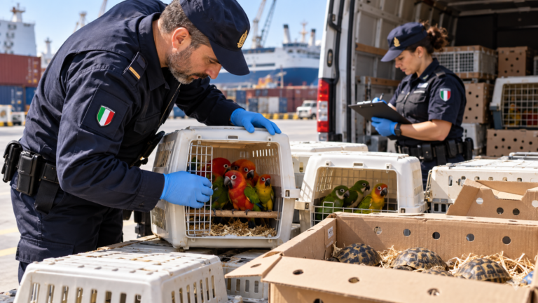 Miniatura limpia: Italia intercepta a un maltés con 377 animales exóticos hacinados rumbo a Malta