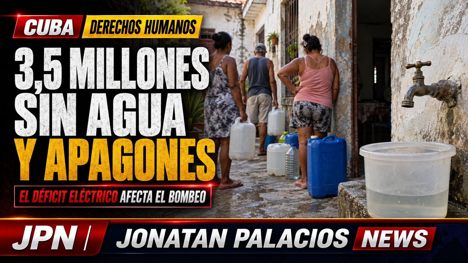 Apagones agravan la escasez de agua que golpea a 3,5 millones en Cuba