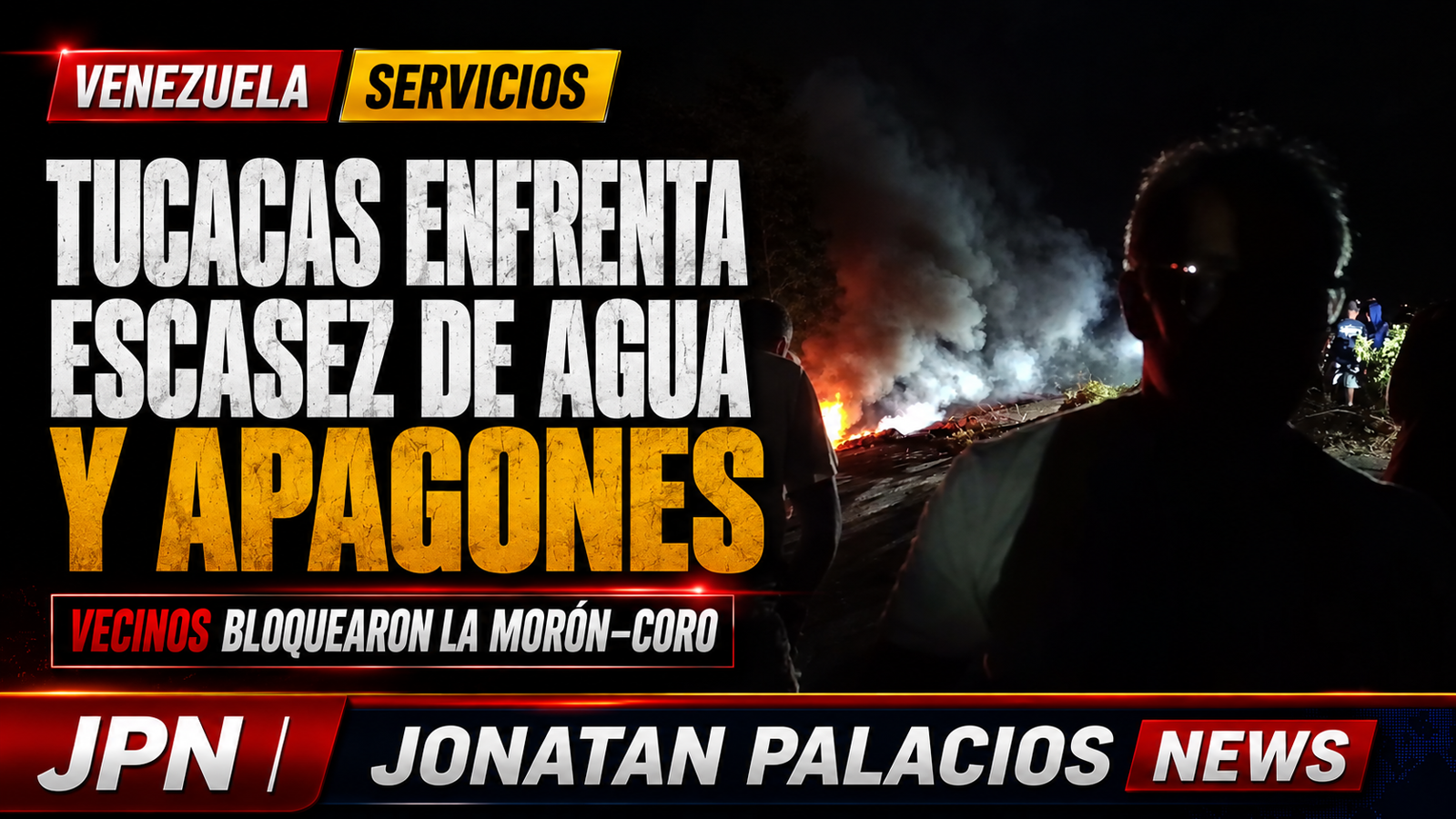 Vecinos del sector Soledad cierran la Morón–Coro por agua y apagones prolongados