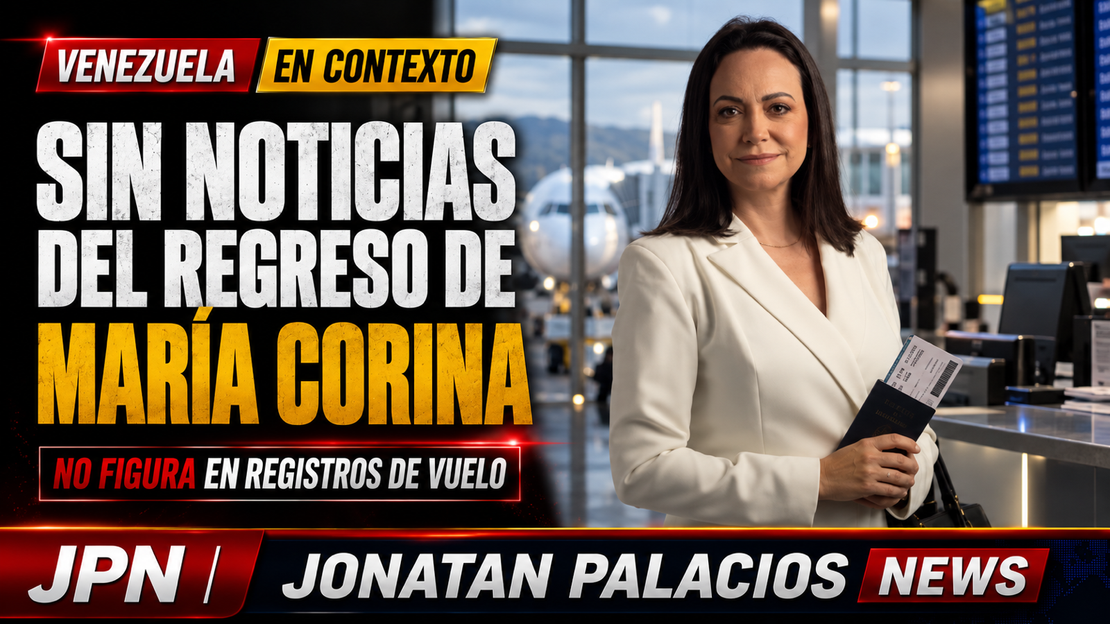 El corte aéreo de las 10:25 no ubica a María Corina Machado en la ruta Panamá-Venezuela